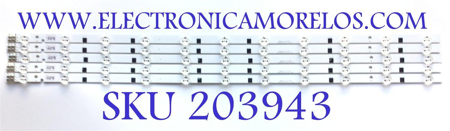 KIT DE LED'S PARA TV SAMSUNG (5 PIEZAS) / NUMERO DE PARTE 2012SVS37 / SAMSUNG 2012SVS37 3228 FHD 11 REV1.1 120423 / BN96-24191A / BN41-01908A / D1GE-370SC0-R0 / 37-3535LED-44EA / PANEL DE370BGA-C1 / MODELO UN37EH5000 / UN37EH5000FXZA AS01